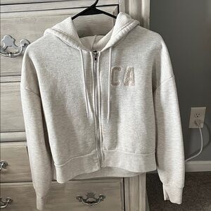 Justify Light Gray Zip-Up Hoodie